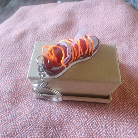 Fashion Brown and Orange Shoe Keychain Or Purse Charm - Picture 2 of 2